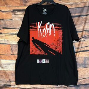 Korn Men's Black 2XL T-Shirt Cotton Blend Band Logo Graphic Tee